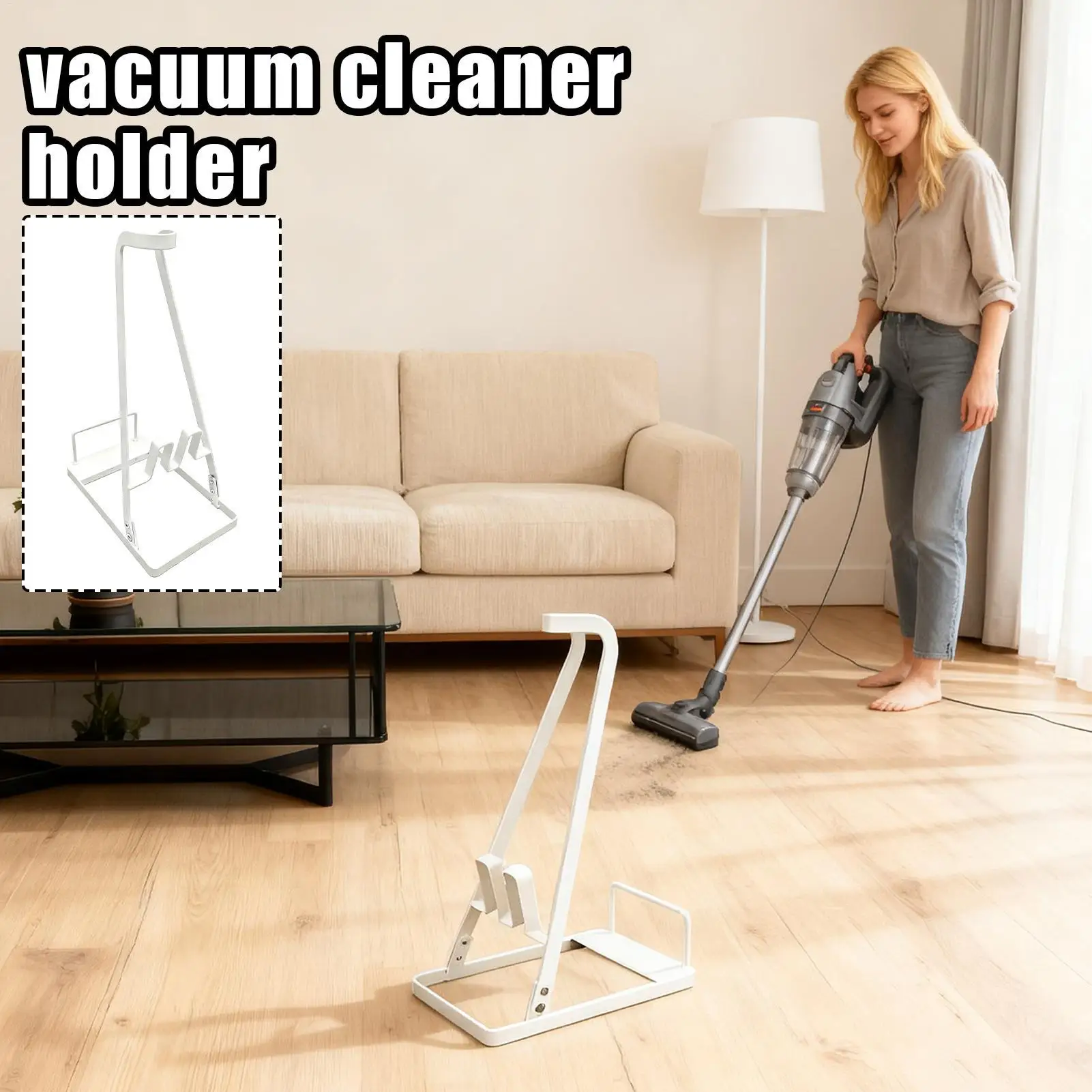 حامل مكنسة كهربائية رف عمودي معدني حامل تخزين مفرغ حامل أرضي للمنزل والمطبخ وغرفة النوم وغرفة المعيشة والشرفة والمكتب