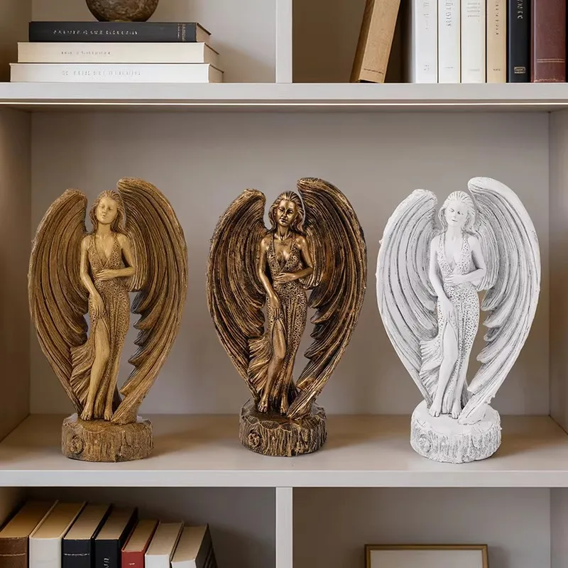 

Nordic Angel Girl Sculpture Resin Ornaments Living Room Bookcase Courtyard Balcony Garden Muse Statue Furnishings Crafts Decor