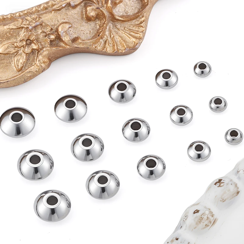 

50pcs Stainless Steel Charms Double Flat Spacer For Beads 4/5/6/7/8mm Jewelry Making Materials Fashion Bracelet DIY Accessories