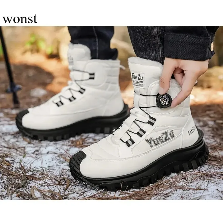 

2025 Luxury Brand Wonst Winter New Swivel Buckle Fleece Waterproof Snow Boots Outdoor Non-slip and Wear-resistant boots for men