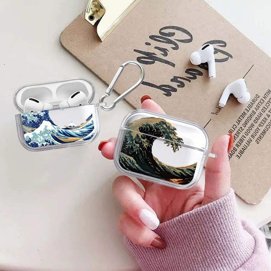 

Clear Earphone Cases Cover Case For Airpods Pro2 2 Pro3 Pro 1 4 3 Minimalist Wave