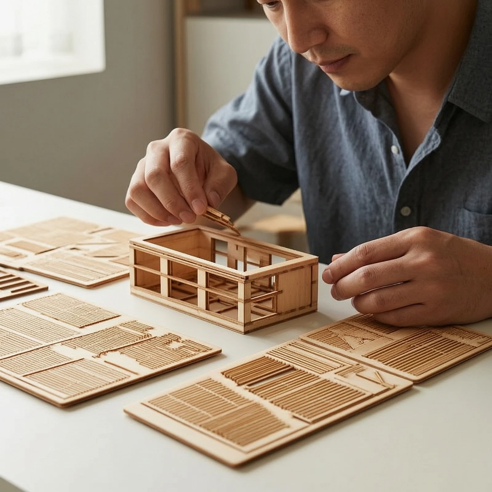 Hangar Model Kit Laser-Cut Hangar Building Kit Unpainted Scale for Hobbyists, Dioramas, Displays view 5