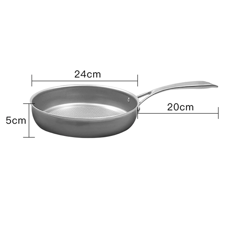 Titanium Frying Pan Honeycomb Non-stick Steak Frying Pan Omelet Pan 24/26CM Chinese Wok Suitable for Gas and Induction Cooker