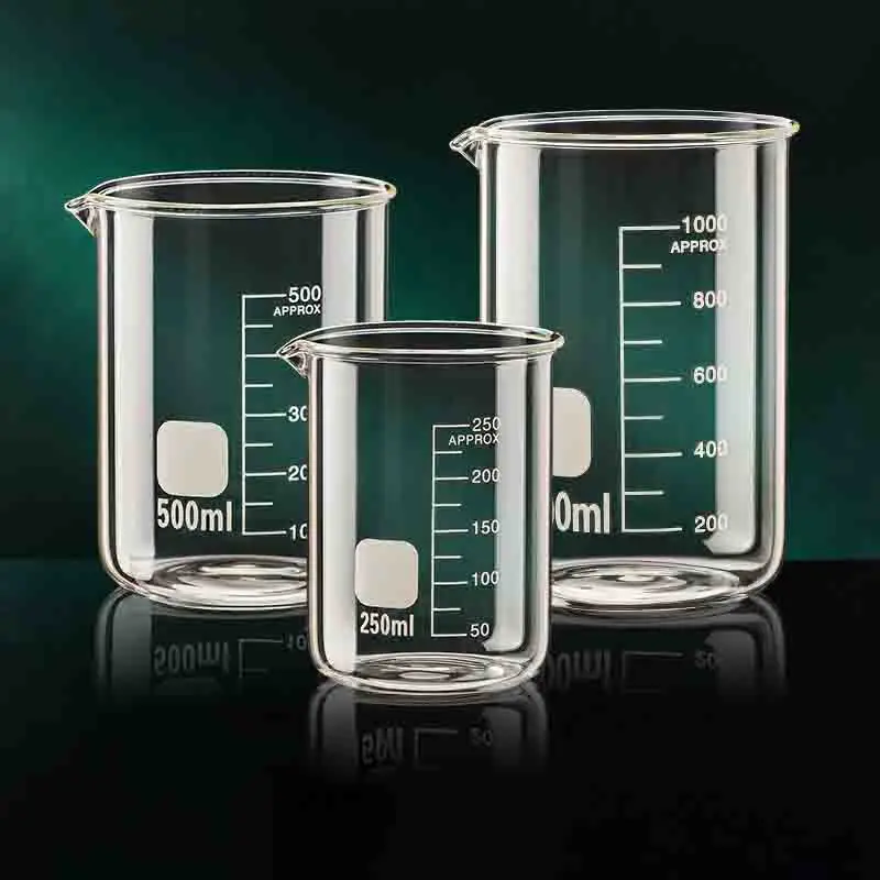 High Borosilicate Glass Measuring Cup Clear Scale Cup Laboratory Beaker Kitchen Baking Measuring Cup 50/100/150/250/500/1000ml