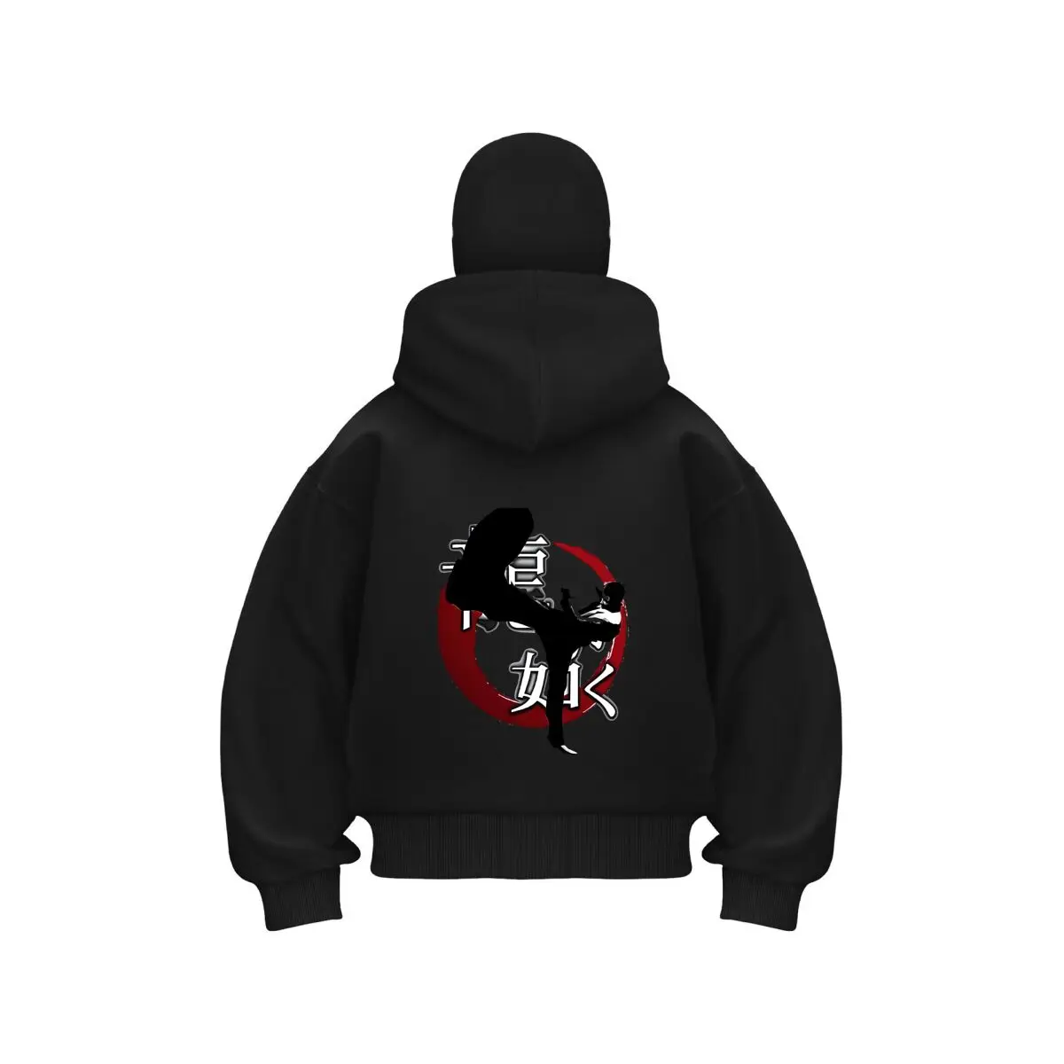 

Martial Arts Silhouette Dynamic Kung Fu Design new item double hooded sweatshirt men's hooded