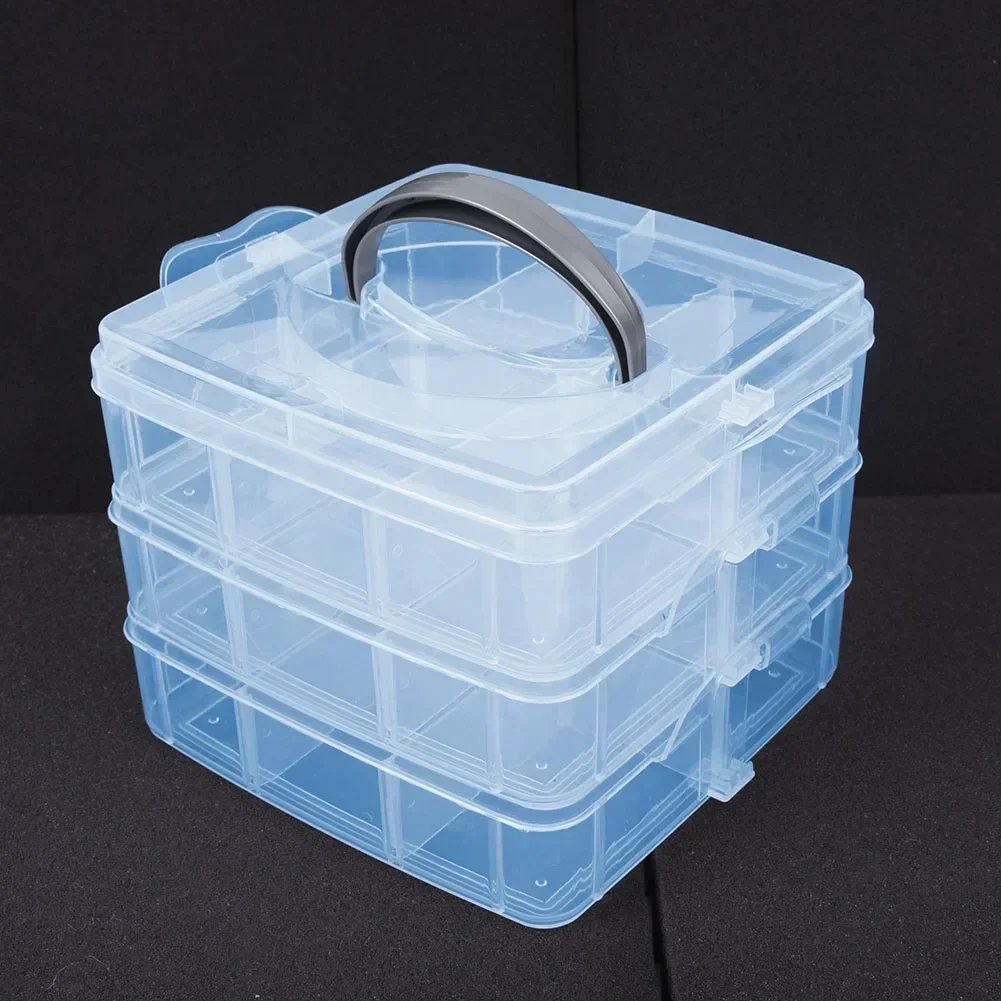 High Quality Clear Plastic Jewelry Bead Storage Box For Crafts And Organizing 3 Layer Container Organizer Case