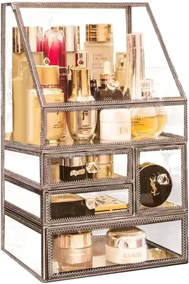 

3pieces Stackable Skincare/Metal Cosmetic Makeup Storage/Countertop Holder for Bathroom Accessories