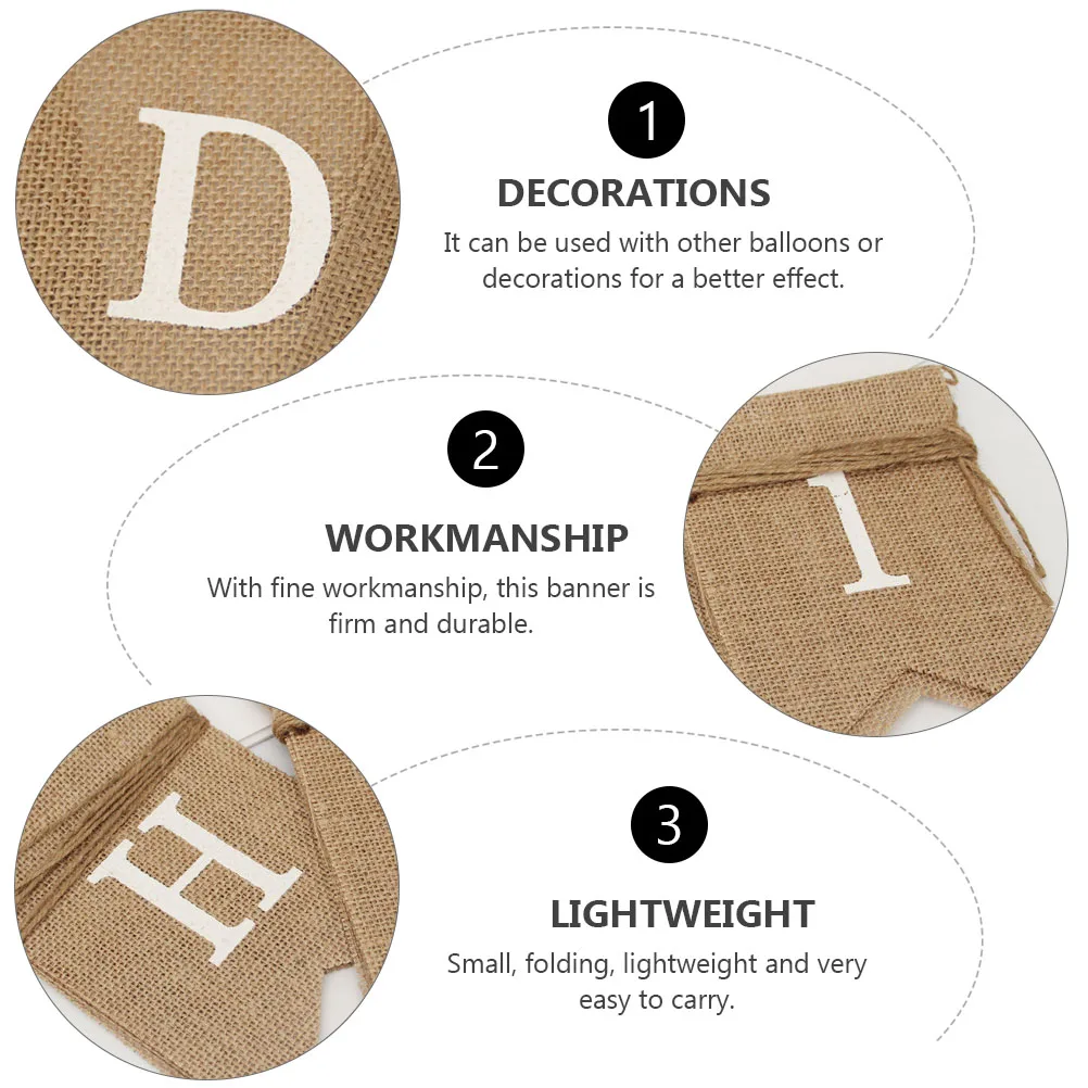 

1Pcs Swallowtail Bunting Linen Banner 100 Days Decor Khaki Fine Workmanship Lightweight Foldable