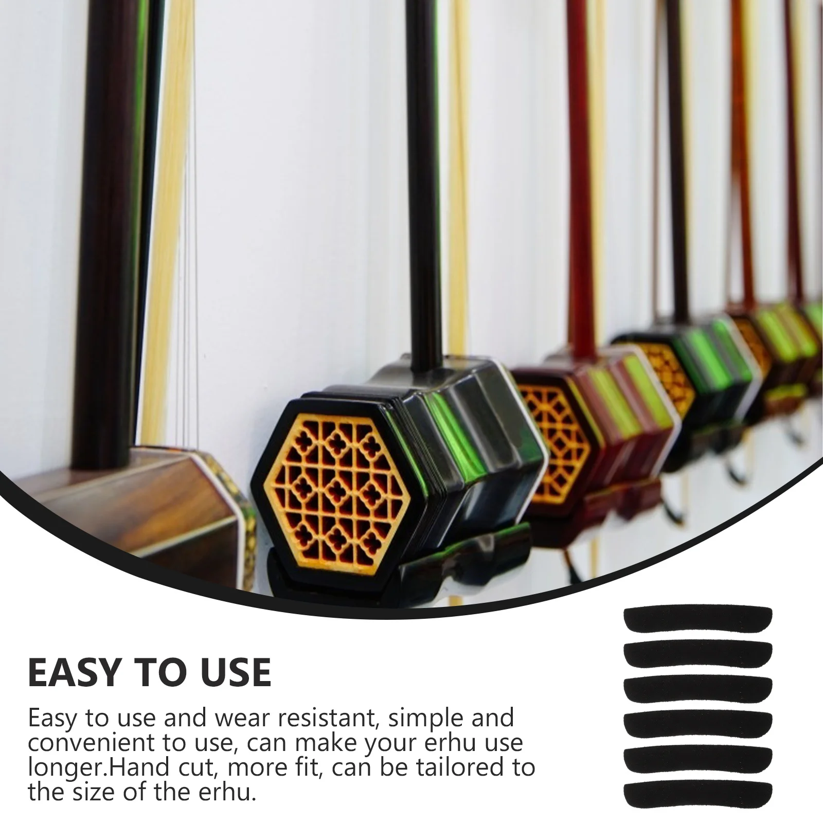 

6pcs Erhu Corner Protectors Cattlehide Crash-Proof Pads For Protection Hand-Cut Fit With Double-Sided Tape