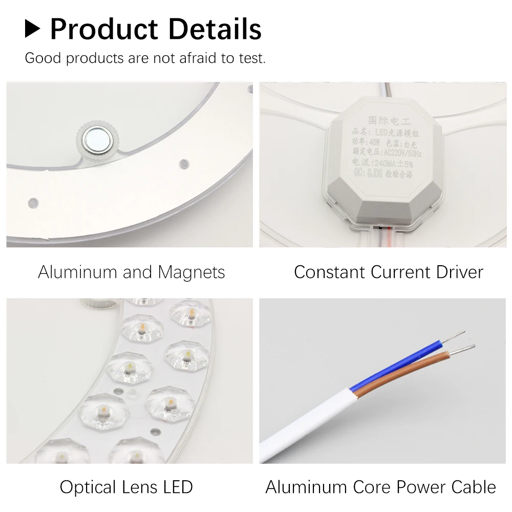 Imagem -06 - Painel de Luz de Teto Led 220v Módulo de Substituição 48w Círculo Redondo Placa de Painel de Luz Led 6000k 4000k para Lâmpadas de Ventilador de Teto