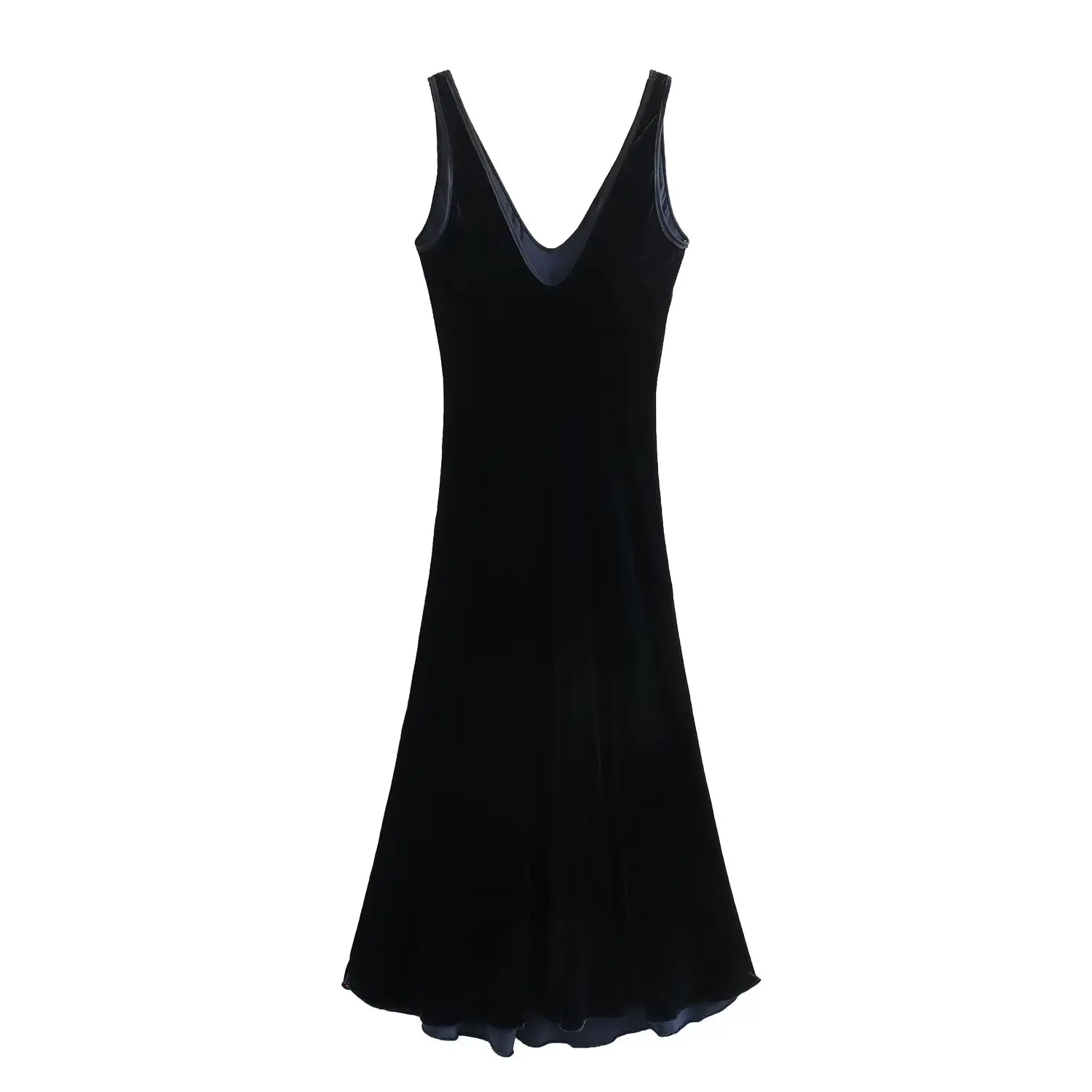 

Dave&Di French Fashion Elegant Women's Velvet Satin Party Sleeveless Dress Tank Top Dress Women For 2024