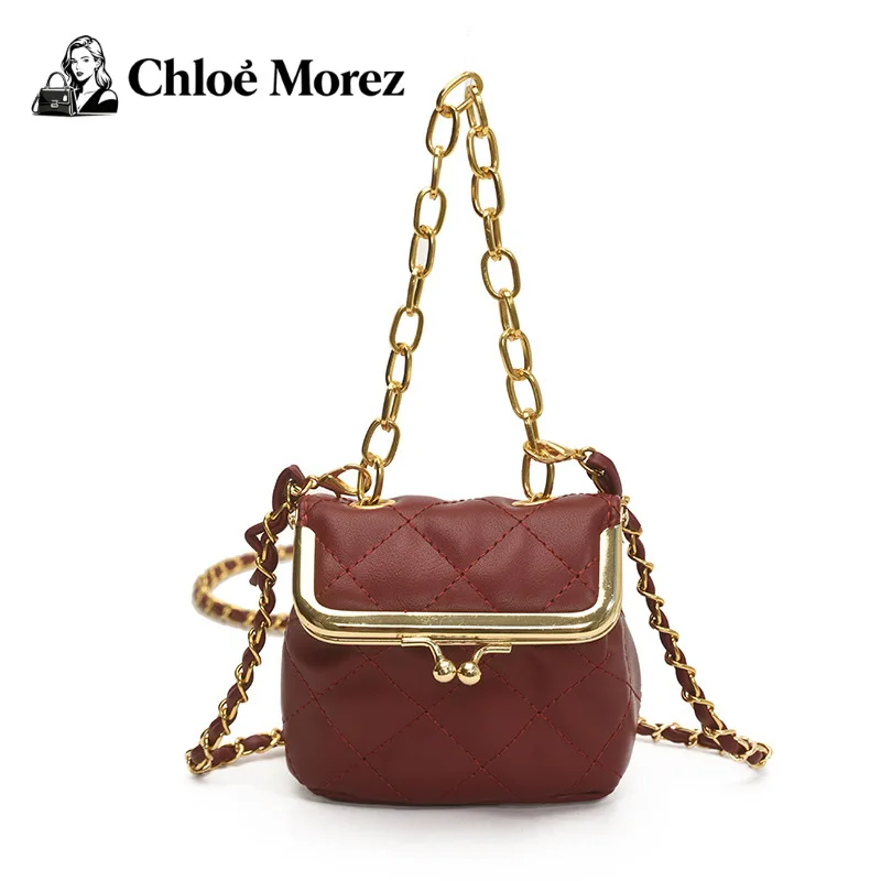 

Women's Bag Mini Shoulder Bag Small Fragrant Wind Diamond Grid Crossbody Chain Clip Small Square Bag