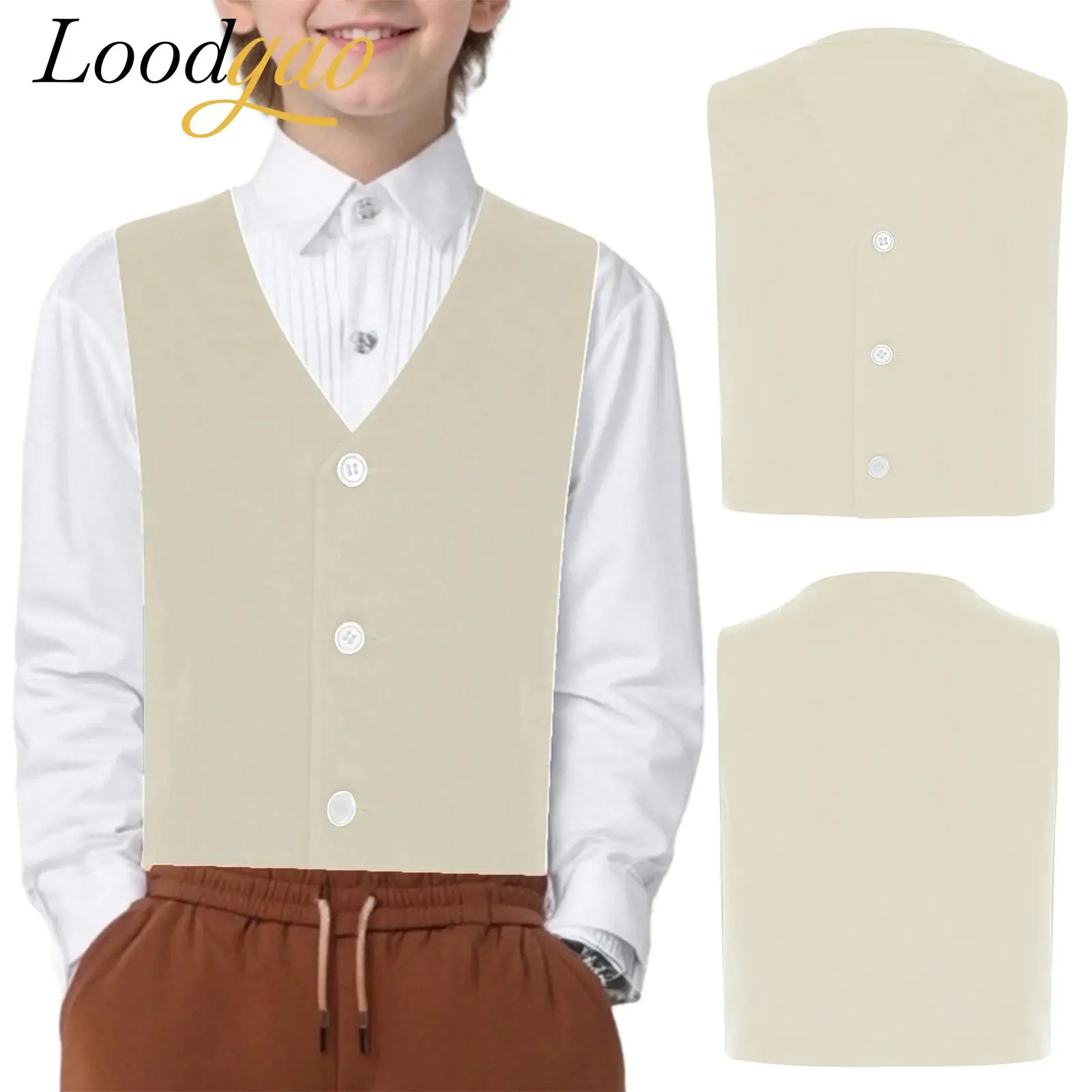 2T-16 Boy's Gentleman School Uniforms Performance Costume Vests Children Celebration Wedding Suit Vest Kids Party Waistcoat