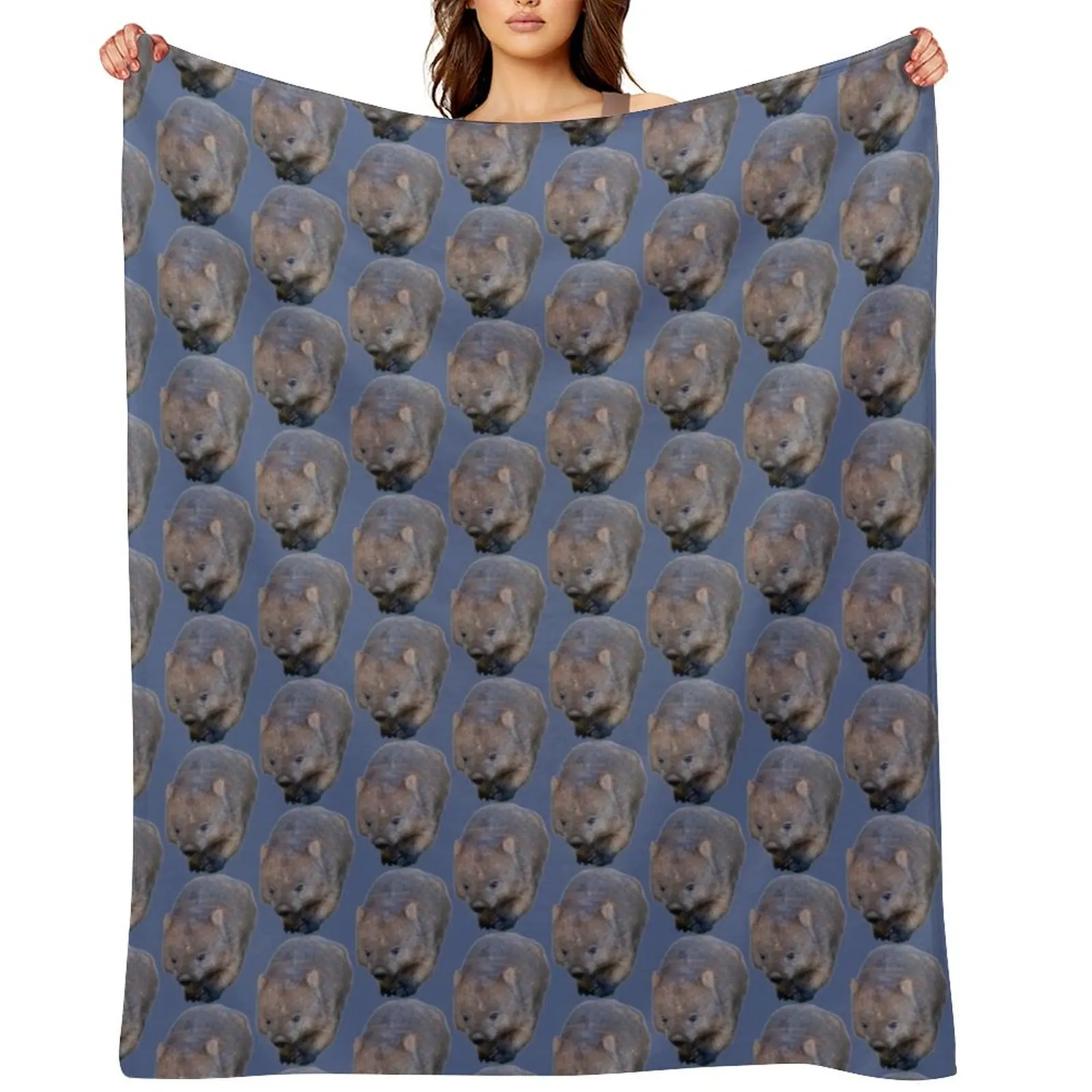 Wombat Walking Throw Blanket Decorative Sofas Hairy Winter beds Retros Blankets