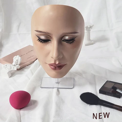 Imagen 2 del producto Maquillaje de cara completa modelo de práctica 5D silicona piel biónica maniquí ojo ceja pestañas sombra de ojos para principiantes maquillador