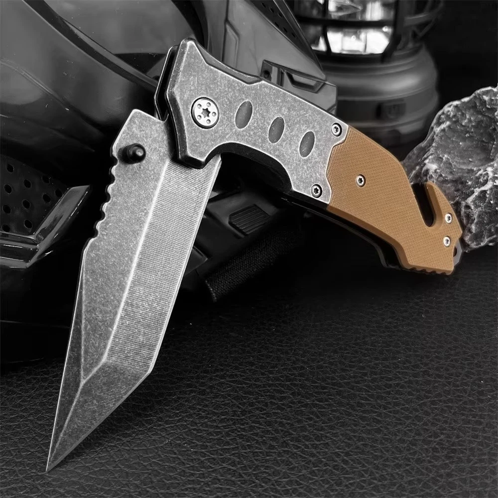 F023 Flipper Assisted Folding Knife 5Cr13Mov Tanto Point Blade 420 Steel + G10 Handle EDC Outdoor Fishing Rescue Tool - view 5