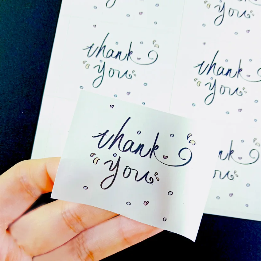 60Pcs/lot Cute Rectangular Thank you White Label Sticker DIY Gift Sealing Sticker