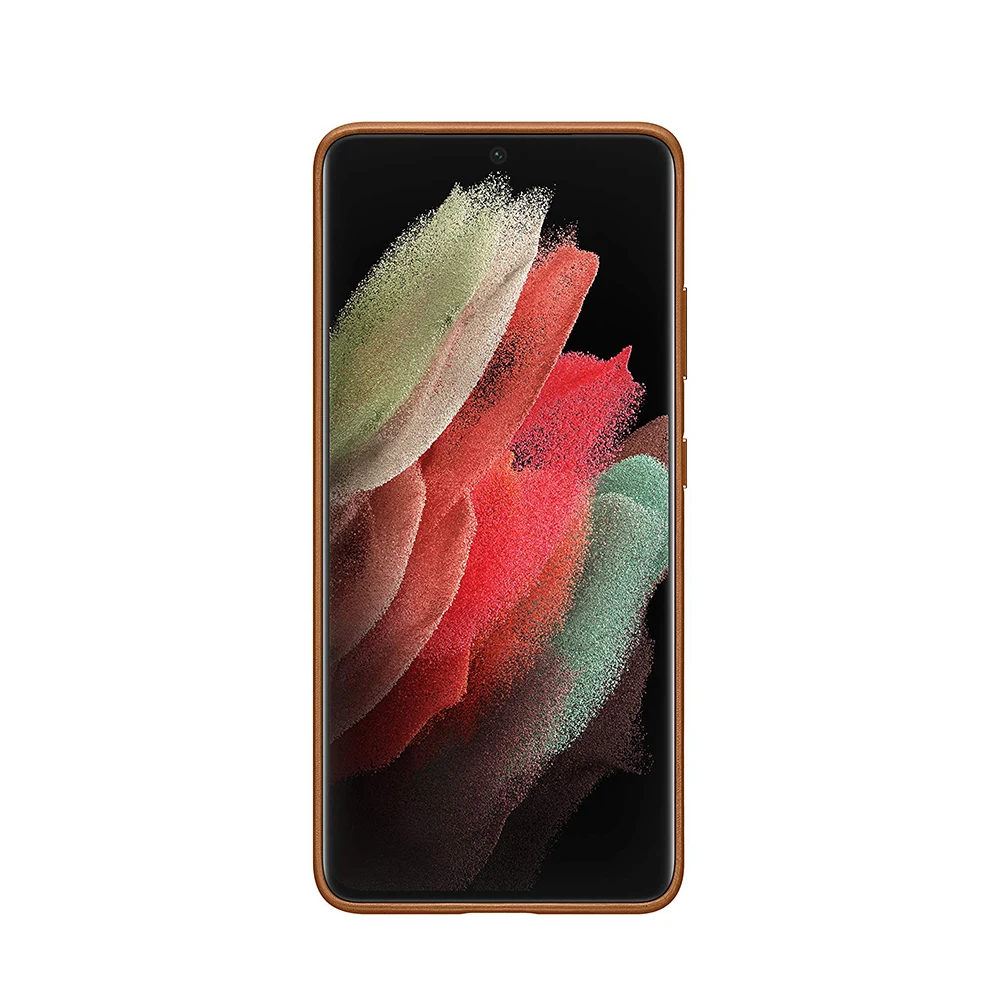 ฝาครอบหนังต้นฉบับสําหรับ Samsung Galaxy S21 Ultra เคสหนังแท้เคสป้องกันพรีเมี่ยม