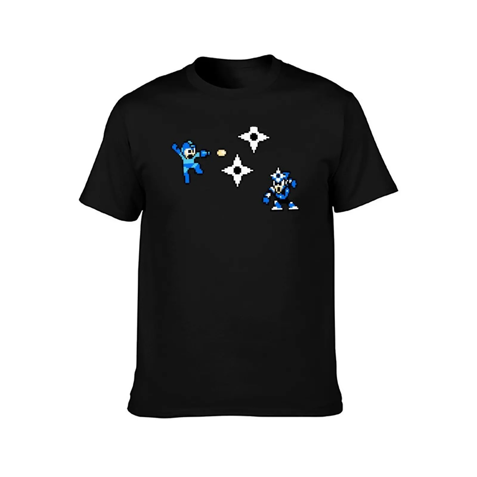 Mega Man vs Shadow Man T-Shirt Retro Style Print Casual Top