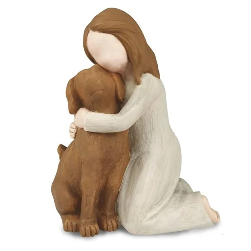 New Love My Dog Figurines Statues, Dog Angel Friendship Remembrance Gifts,Sculpted Hand-Painted Figures For Dog Lovers