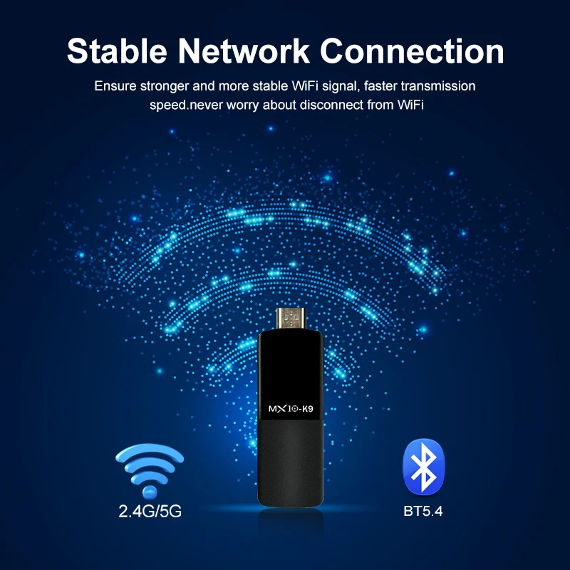 Allwinner H313 MX10 K9 plus スマートアンドロイドTVボックス BT5.4 ワイヤレス音声リモコン Android 13 デュアルバンドWIFI 6 2G 16G 4K TVスティック