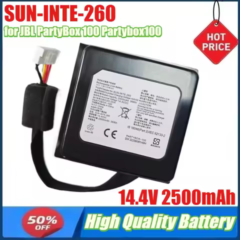 14.4V 36Wh 2500mAh SUN-INTE-260 Battery for JBL PartyBox 100 Partybox100 Partybox-100 Speaker Battery