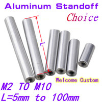 2pcs-10pcs/lot M2 M2.5 M3 M4 M5 M6 M8 M10*L Round aluminum standoff spacer Stud extend long coupling nut  L=6 TO 100mm