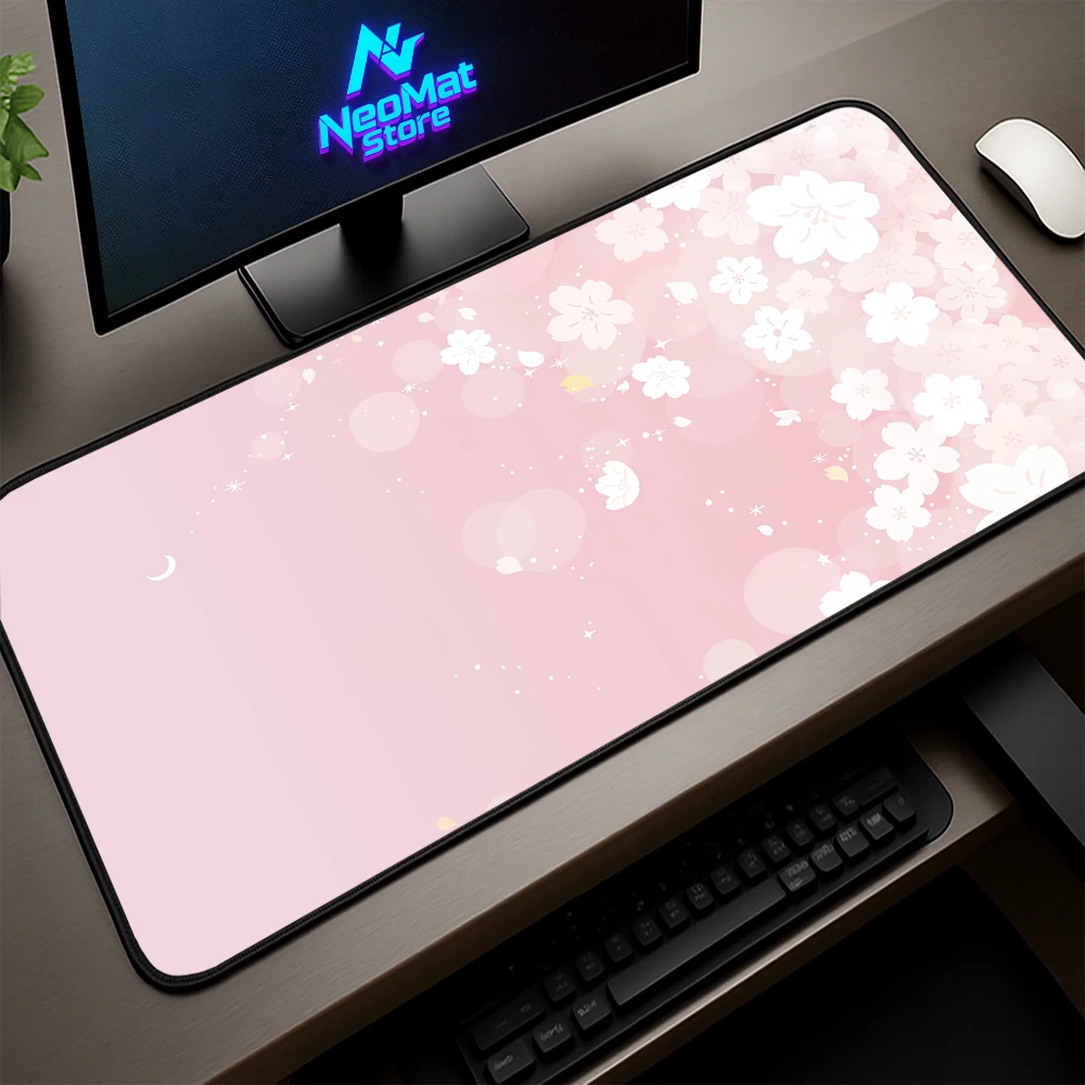 

Desk Mat Pink Sakura Mousepad Gamer Accessories Xxl Gaming Carpet Cherry Blossom Memo Pad 1200×550 Keyboard Mats Non-slip Office