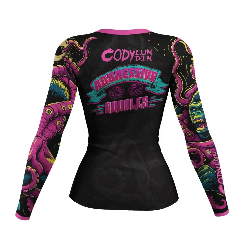 كودي لوندين جيو جيتسو Rashguard MMA تي شيرت + بانت النساء 4 قطعة/المجموعة رياضة الجري تصارع Bjj الملاكمة الرياضة الملاكمة التايلاندية السراويل الفانيلة #4