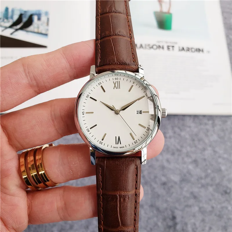 ​ ​ 2025 ساعة كوارتز رجالية فاخرة حزام جلد طبيعي الياقوت الكريستال مقاوم للماء 100 متر تاريخ عرض الأعمال نمط غير رسمي مجاني