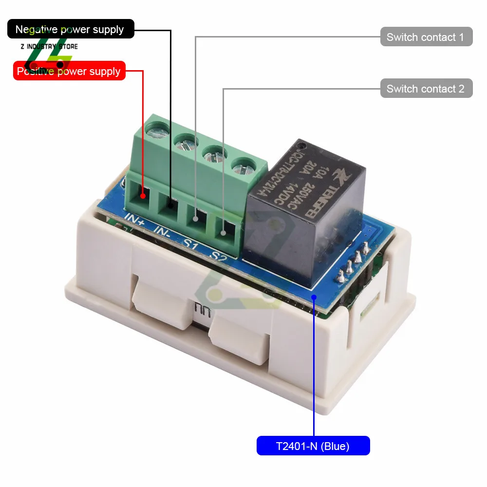 Dual Display Time Relay Module DC 12V Time Delay Relay Relay Timing Delay Cycle Time Control Switch 20A Passive Output