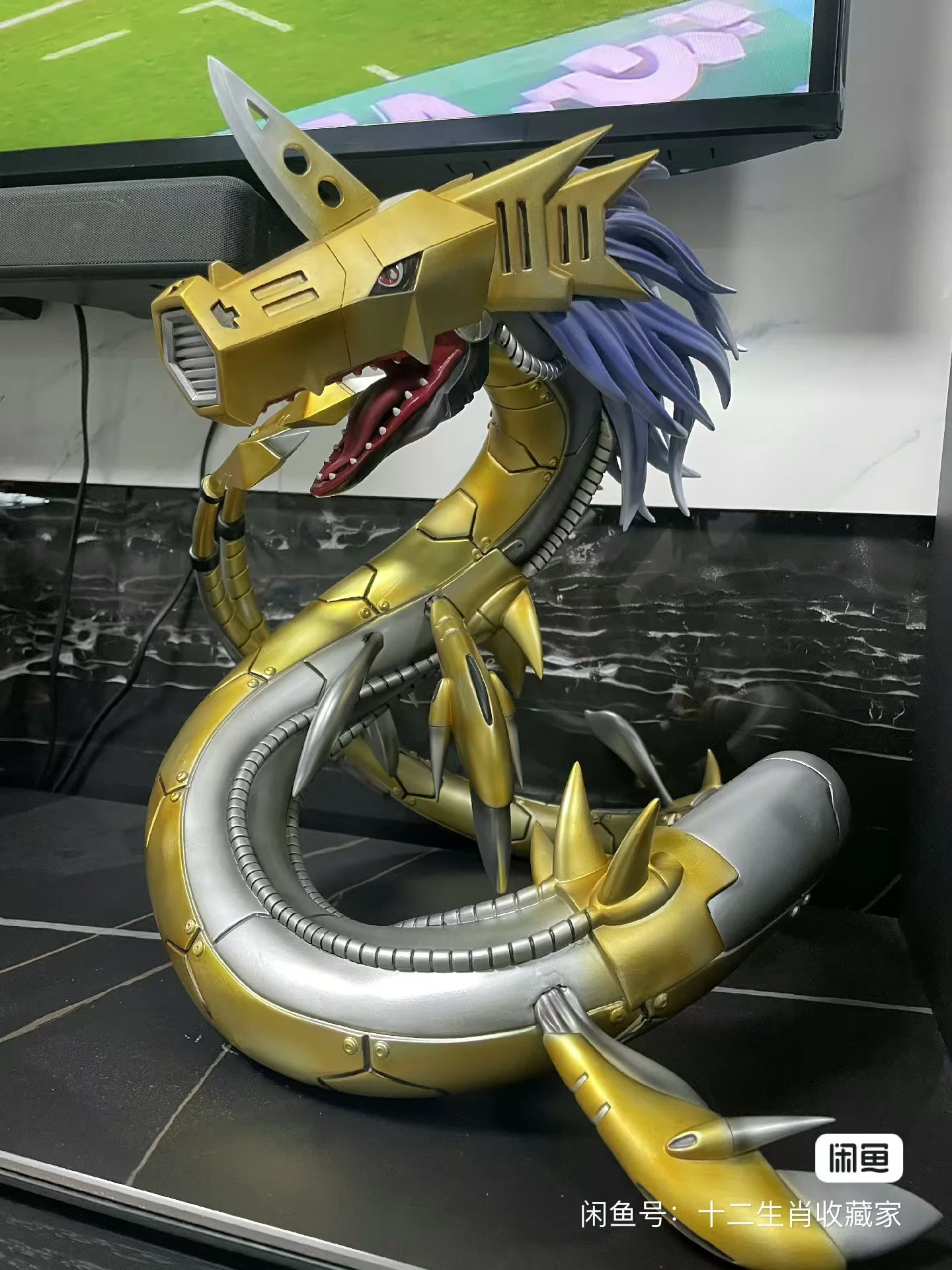 Digimon Adventure Anime Figure Metal Seadramon 40cm Action Figureine Gk Pvc Statue Model Collect Decoration Toys For Kid Gifts