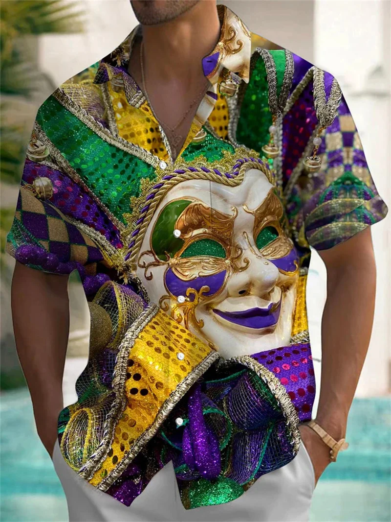 2025 Fashion Men's Holiday Hawaiian Shirt Vacation Outdoor Casual Leaf Printed Pattern Shirt Collar Shirt