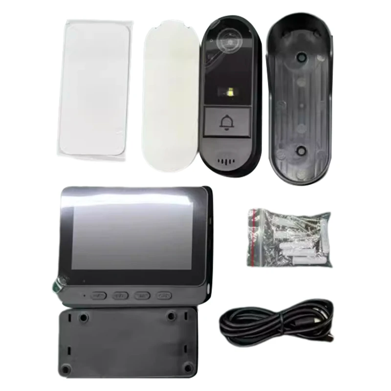 Wireless Waterproof Visual Doorbell IR Night Vision Door Bell HD 4.3Inch IPS Screen Video Smart Home Door Bell Camera