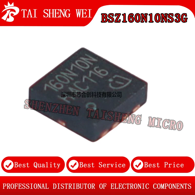 10PCS Brand New BSZ160N10NS3G 160N10N 100V 40A TSDSON-8 QFN High Current Low On-Resistance ...