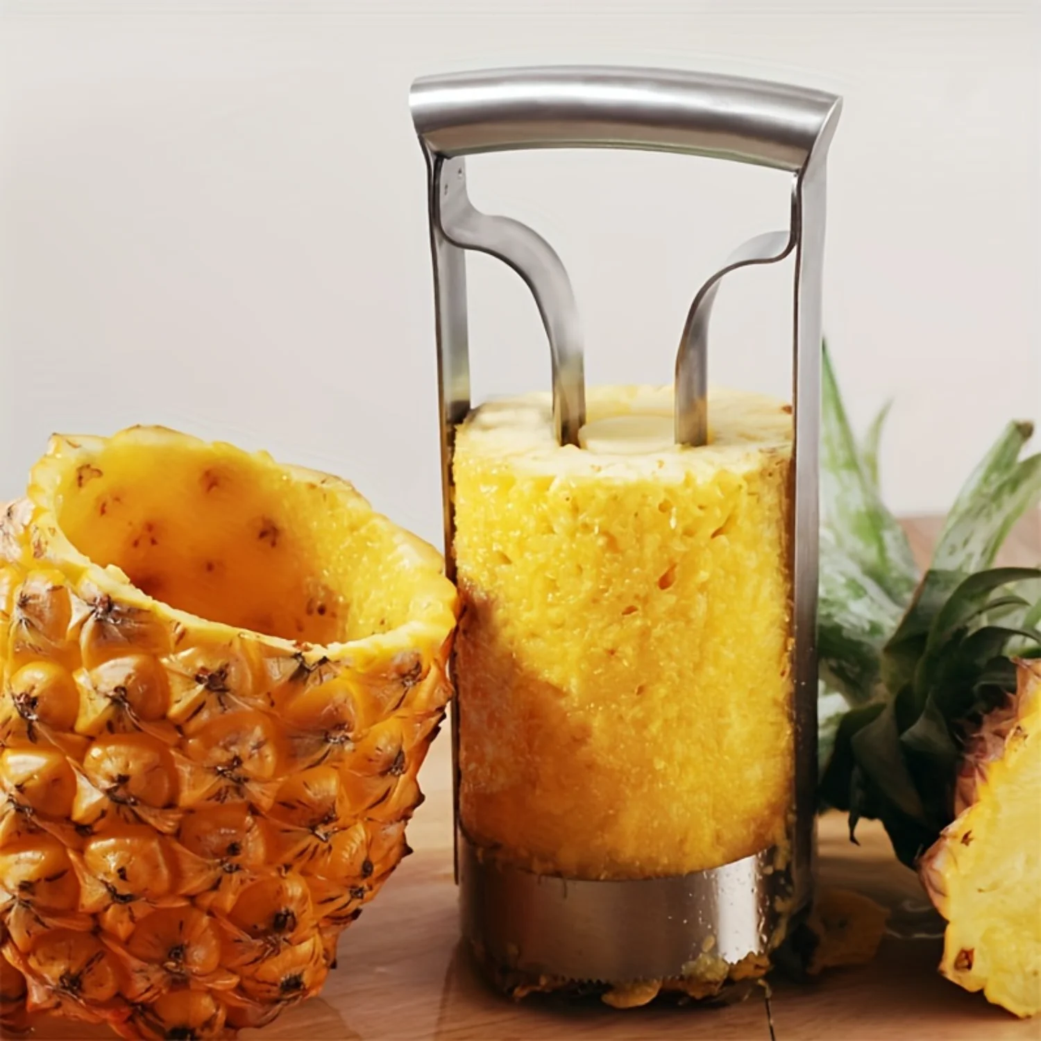 Steel Pineapple Corer & Slicer - Easy Eye Remover And Peeler, Perfect For Home And Commercial Use