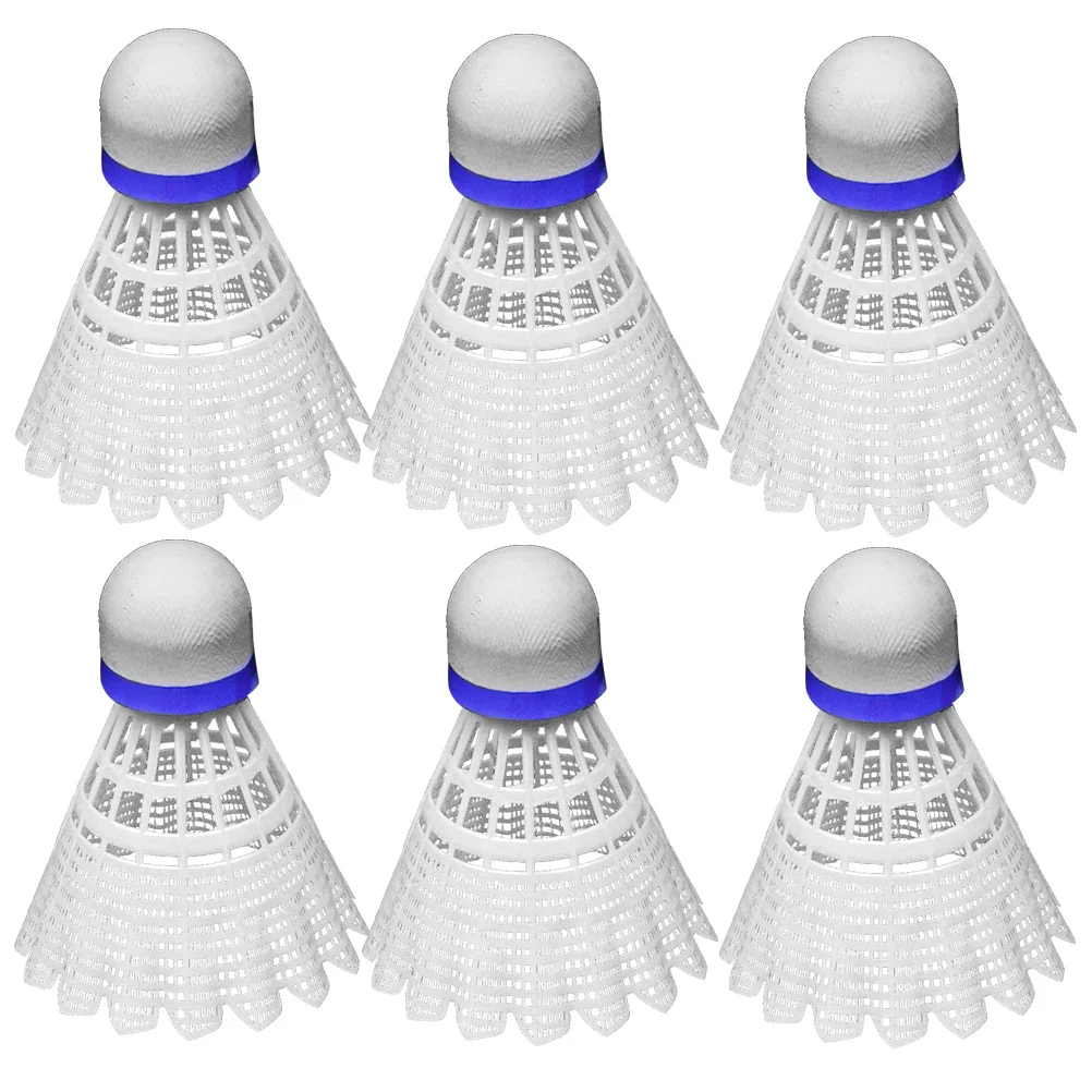 6Pcs Training Shuttlecock Premium Material Sturdy Structure Continuous Bounce Durable Play Badminton Sports Gadget White