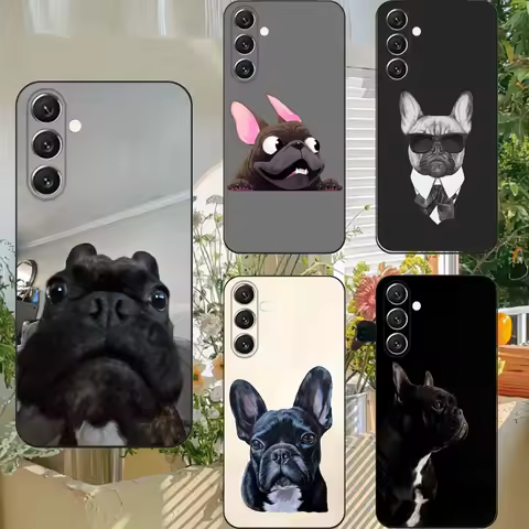 French Bulldog Dog Pet Phone Case For Samsung S25,S24,S21,S22,S23,S30,Ultra,S20,Plus,Fe,Lite,Note,10,9,5G Black Cover