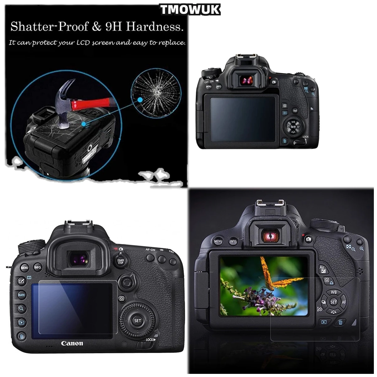 

For Canon 650D Tempered Glass LCD Screen Protector 9H Hardness HD Clear Anti-Scratch Film