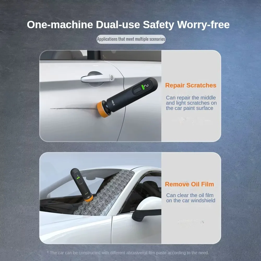 Car Waxing Polishing Sanding Machine 12000RPM Wireless Car Paint Scratch Repair Windscreen Glass Oil Film Remove Machine