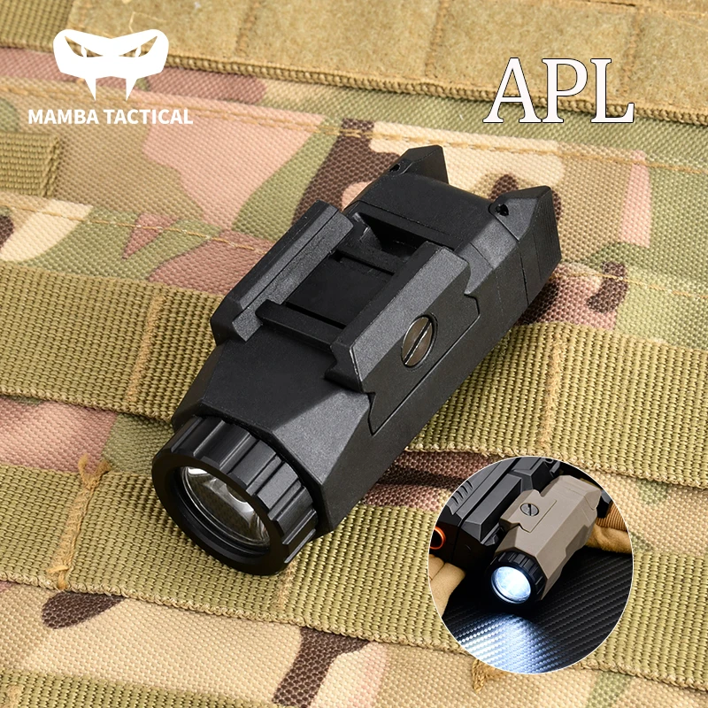 

APL Tactical Flashlight White LED Weaponlight APL-G3 Mounted Light Compact Strobe Light Glock Rail Mount