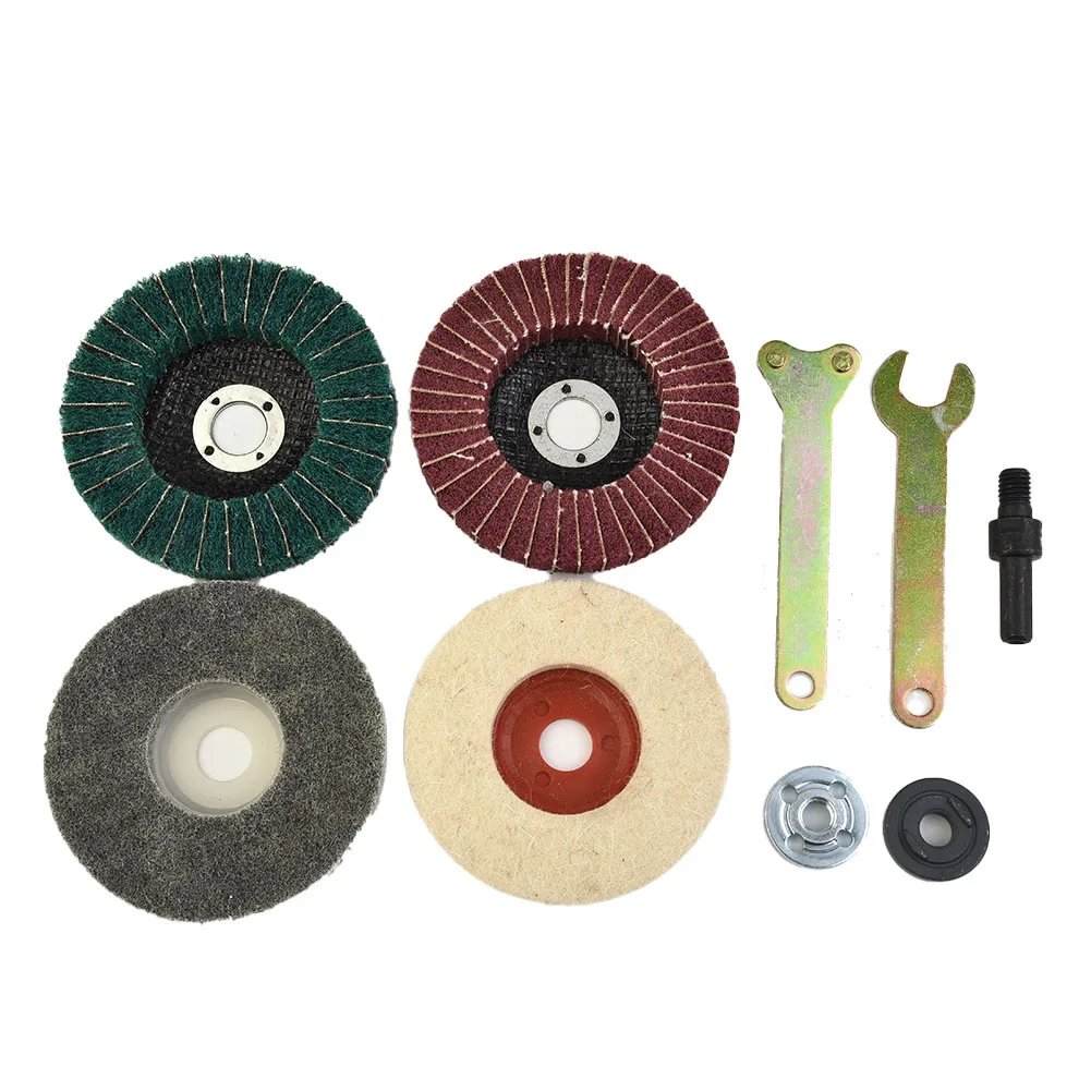 Grinder Flap Polishing Kit Disc Buffing Accessories Workshop Equipment Cloth Metal Wood Stainless Steel Plastic