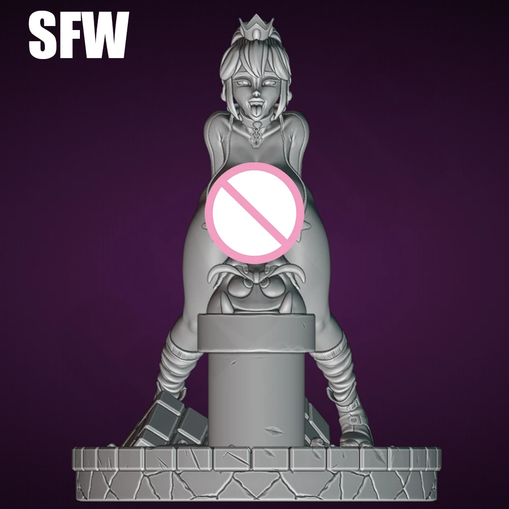 1/24 3d Printing Model Kit Sexy Girl Princess Peach NSFW Resin Figure Model Kit DIY Miniature Reduction Statue Unpainted Toys