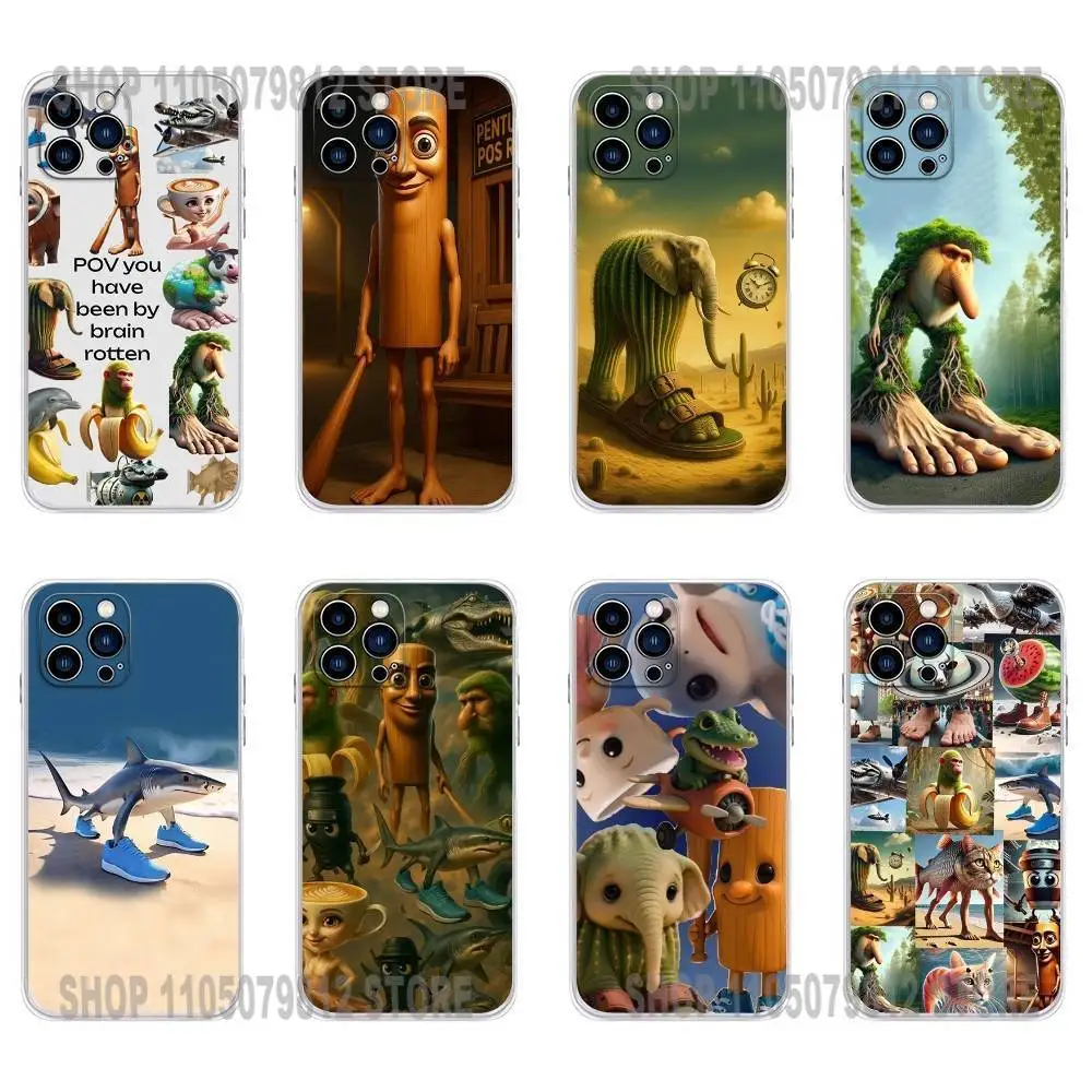 Funda de teléfono ITALIANO BRAINROT animal para iPhone 17 16,15,14,13,12,11 Plus,Pro,Max,XR,Plus,E,Mini funda suave transparente