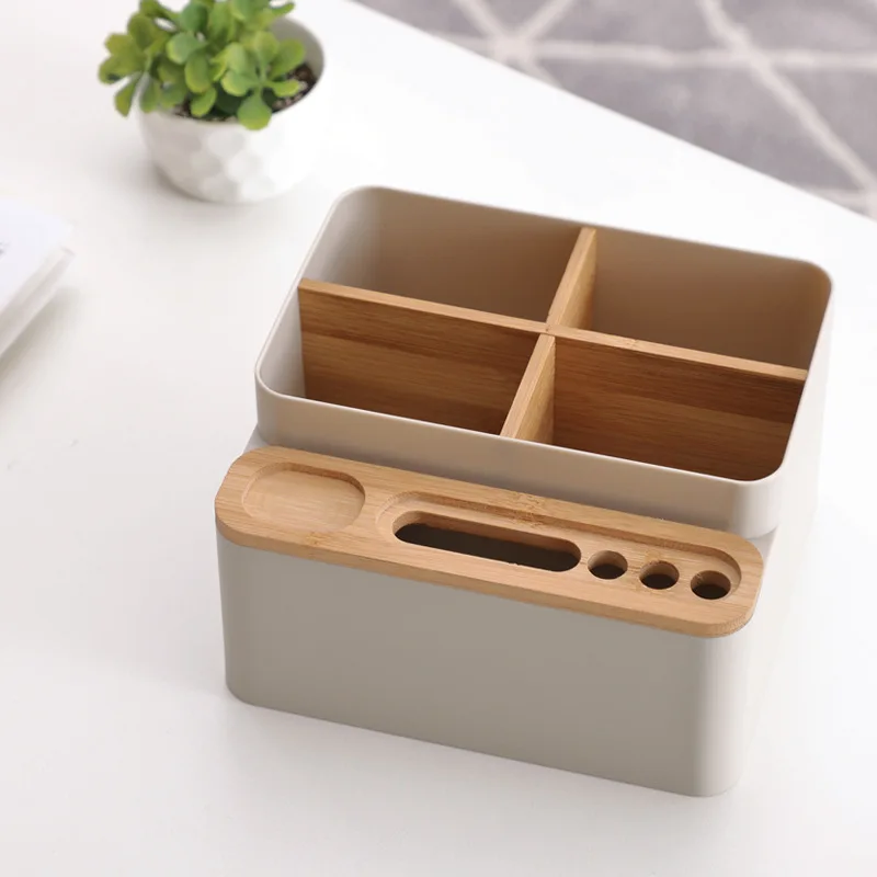 

Multi-function Desktop Storage Box Detachable Partition Coffee Table Remote Control Cosmetics Stationery Organization