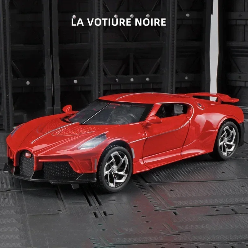 1:24 Bugatti Voice Of The Night Car Model Diecasts Toy Vehicles Metal High Simulation Sound and Light Collection kids Gift