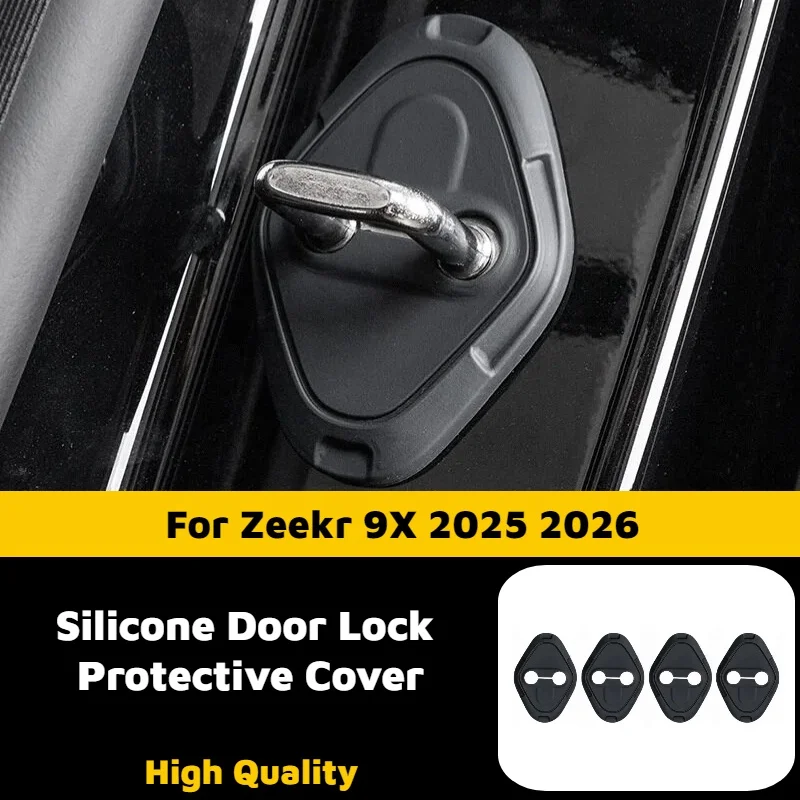For Zeekr 9X 2026 Silicone Door Lock Protective Cover Shock Absorbing Mute Anti-scratch Latch Guard Car Interior Accessories