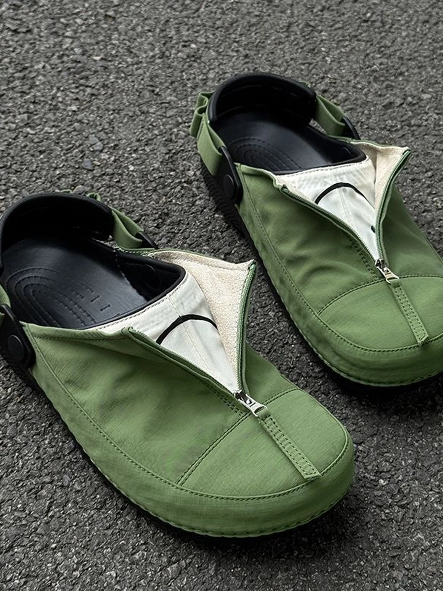 

Men's Summer Breathable Anti-slip Driving Office Work Casual Slip-On Shoes Open-Toe Two-use Sports Cool Sandals