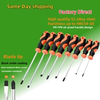 Rubber Handled Repair Hand Tools Cross/Straight Type Screw Driver/Black oxide coating on blade tip/Rust-resistant,  Wear-proof