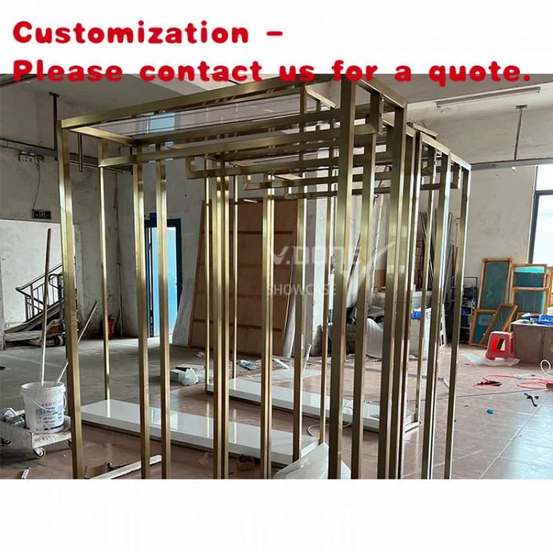 

custom.Freestanding Mobile Clothing Showcase with Wheels Shopping Mall & Retail Boutique Use
